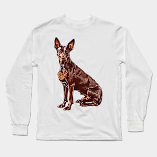 Valentine Doberman Pinscher Shaped Chocolate Long Sleeve T-Shirt